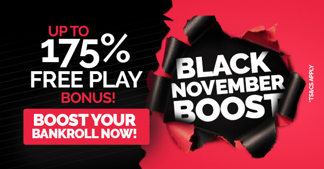 Promo Black November 175% Free Play